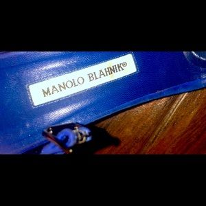 Manolo Blahnik . Made in Italy . Used one time . Blue and transparent . 38